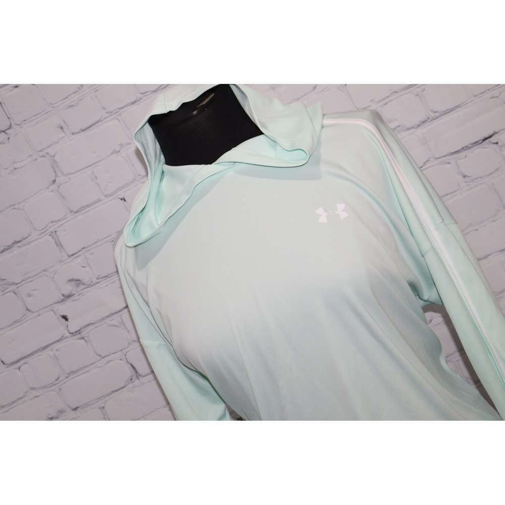 Under Armour Hoodie Shirt Womens Large Blue HeatGear Loose Fit Pullover Gym